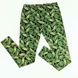 H&M Palm Print Leggings (Size: Large)